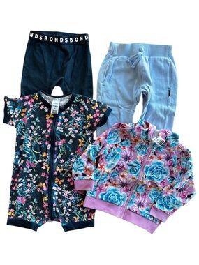 Bundle BONDS Australia Onesie Joggers Hoodie Leggings Floral Navy Pink 18-24M